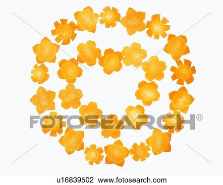 Stock Image - heart-shaped, frame, circle, yellow, orange. Fotosearch