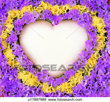 Stock Photo - love, flower, heart-shaped, frame, purple. Fotosearch