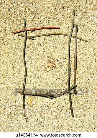 rim, branch, frame, sand View Large Photo Image Picture - rim, branch, frame, sand. Fotosearch