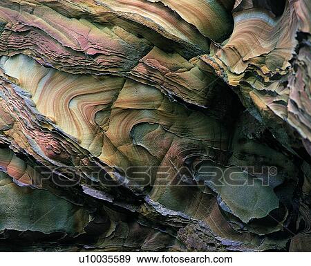 Stock Photo - vein, stratification, crag, cliff, weathering, line, stratum. Fotosearch