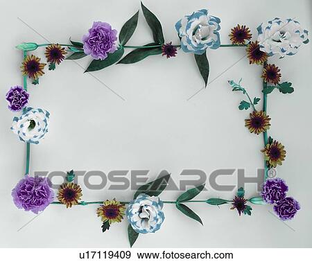 Stock Photo - leaf, purple, gray, background, frame, white. Fotosearch