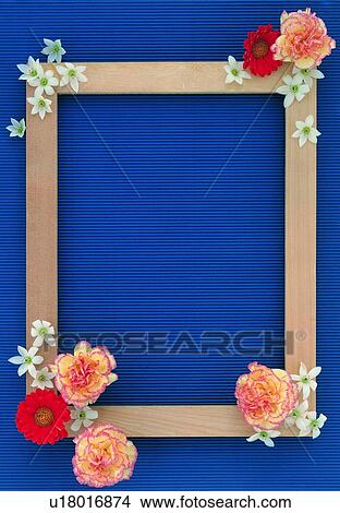 Picture - white, flower, leaf, frame, square, border, red. Fotosearch