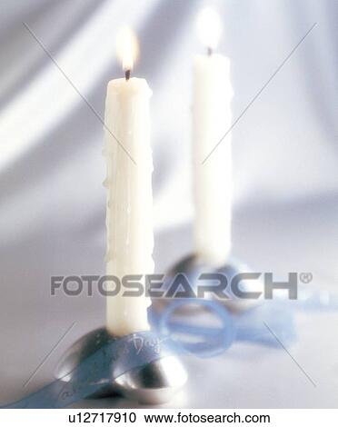 Stock Image - candlelight, celebration, cylindrical, candle, peace, close-up. Fotosearch