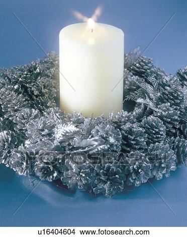 Picture - indoor, burning, candlelight. Fotosearch