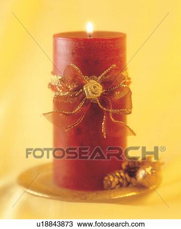 Stock Image - indoor, burning, candlelight. Fotosearch
