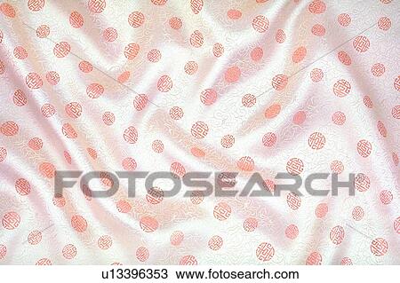 Stock Image - Chinese Culture, Close-Up, Wrinkled, Satin, Metallic, Design, Ideas. Fotosearch