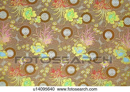 Stock Image - Close-Up, Backgrounds, Chinese Culture, Floral Pattern, Chinese. Fotosearch