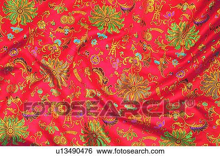 Stock Photograph - Fabric, Fold, Red, Wrinkled, Pattern. Fotosearch