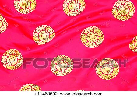 Stock Image - Spotted, Pattern, Sheet, Chinese Cloths, Dotted, Round, Fabric. Fotosearch