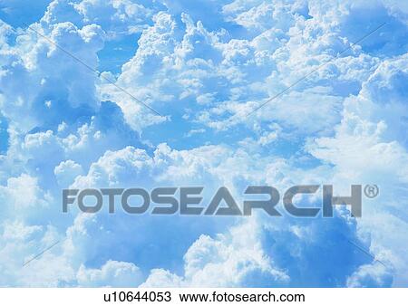 Stock Image - Blue, Cloudscape, Cluster, Day. Fotosearch