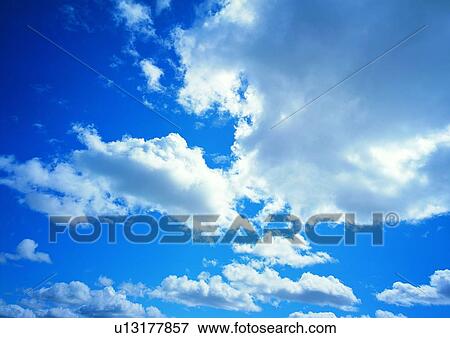 Blue, Cloudscape, Cluster, Day View Large Photo Image Stock Photo - Blue, Cloudscape, Cluster, Day. Fotosearch