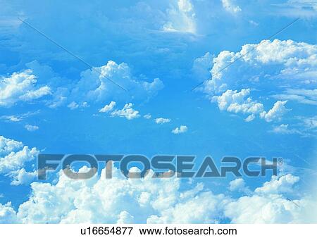 Blue, Nature, Formation, Cloudscapes, Outdoor, Fluffy View Large Photo Image Stock Photo - Blue, Nature, Formation, Cloudscapes, Outdoor, Fluffy. Fotosearch
