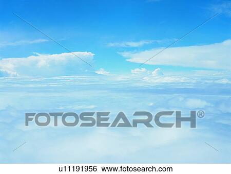 Stock Photograph - Fluffy, Cloud, Cluster, Nature, Sky. Fotosearch