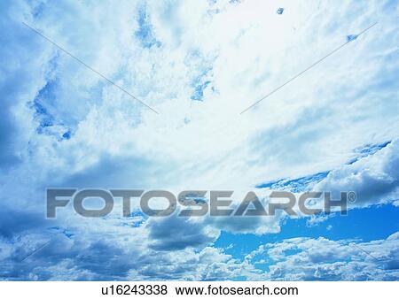 Stock Photo - Overcast, Rain Cloud, Sky, Fluffy, Outdoor, Blue. Fotosearch