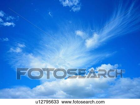 Stock Image - Scenics, Sky, Blue, Fluffy, Outdoor, Formation. Fotosearch