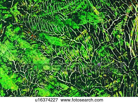 Stock Photo - painting, grain, texture, background, pattern, green. Fotosearch
