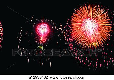 Stock Image - , Black Background, Bright, Celebration, Darkness. Fotosearch