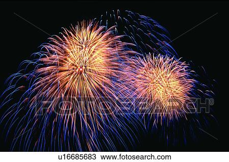 Stock Image - , Black Background, Bright, Celebration, Darkness. Fotosearch
