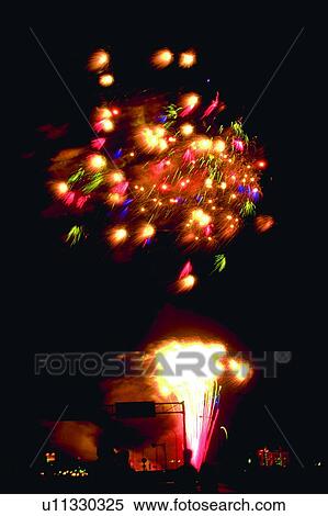 Stock Photography - Darkness, Glow, Celebration, Event, Firework Display, Shower. Fotosearch