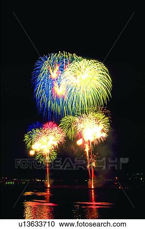 Stock Image - Event, Exploding, Sparks, Celebration, Water, Shower. Fotosearch