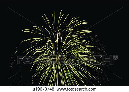 Stock Photo - Outdoor, Black Background, Darkness, Firework Display. Fotosearch