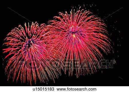 Stock Image - Sky, Sparks, Celebration, Night, Shower. Fotosearch