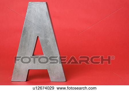 Stock Photo - Letter A on red background. Fotosearch
