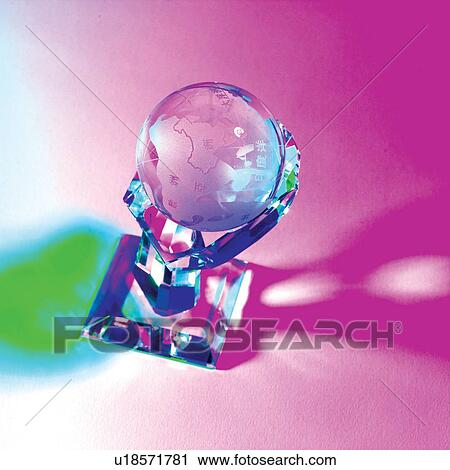 Stock Image - crafted, shadow, stand, round, global, art. Fotosearch