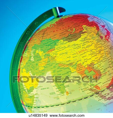 Stock Photo - geography, continents, representation, travel, indoor, decorative. Fotosearch