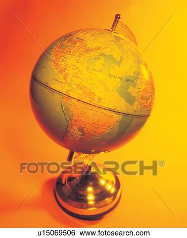 Stock Photograph - informative, indoor, world, round, global, globe. Fotosearch