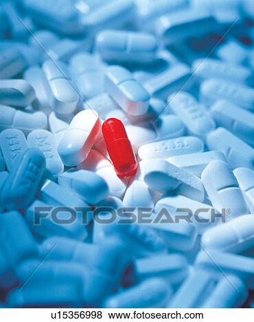 Stock Photo - pills, heap, indoor, healthcare, pharmacy, healthy. Fotosearch