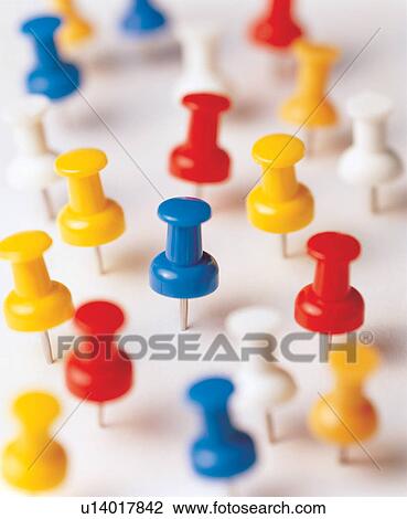 Stock Image - stationery, pins, tip, pinned, still. Fotosearch