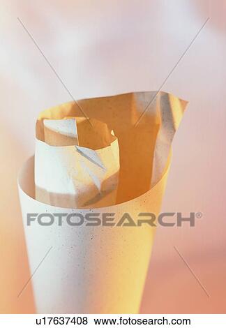 Stock Photo - indoor, light, material, wrinkle, shadow, roll, paper. Fotosearch