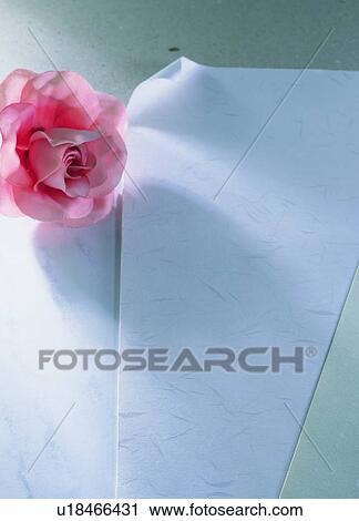 Stock Image - indoor, light, paper, material, artificial flower, shadow. Fotosearch