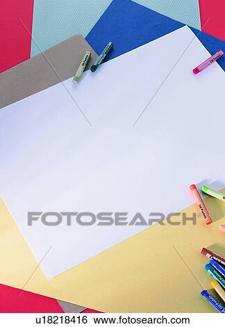 Stock Photograph - light, paper, indoor, material, crayon. Fotosearch