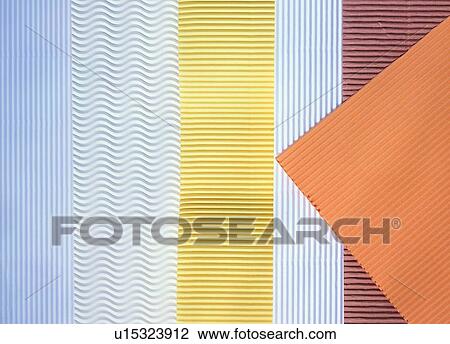 Stock Image - material, paper, indoor, light, wave, stripe. Fotosearch