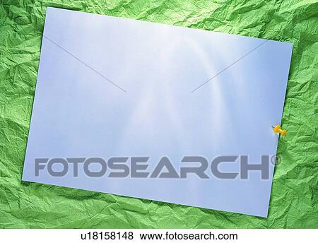 Stock Photo - material, thumbtack, wrinkle, indoor, light, paper. Fotosearch
