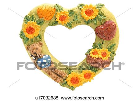 Stock Photography - frame, flower, yellow, sunflower, heartshaped. Fotosearch