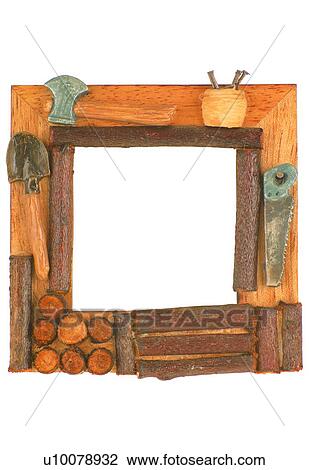 Stock Image - handmade, rim, frame, tool, yellow, brown. Fotosearch