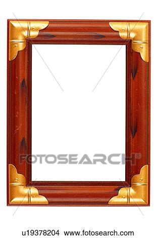 Picture - rim, frame, wood, brown, golden. Fotosearch