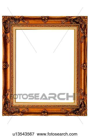 Stock Photo - rim, frame, wood, carving, brown, metal. Fotosearch