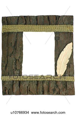 Picture - trunk, feather, brown, frame, rim. Fotosearch