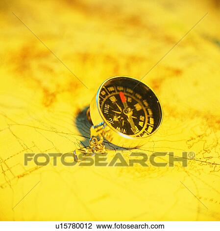 Stock Image - compass, map, direction. Fotosearch
