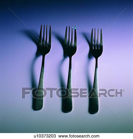 Stock Image - fork, tableware, cutlery, dine, metal. Fotosearch