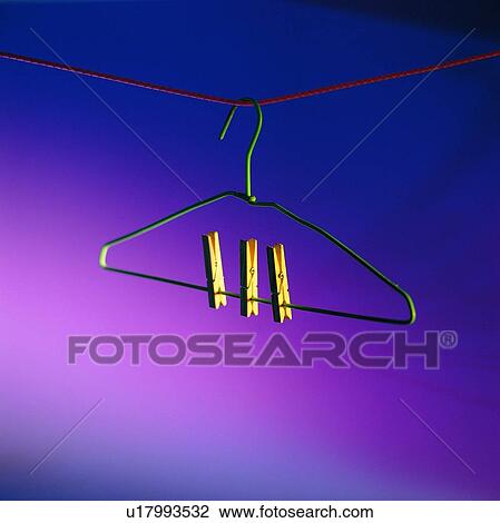 Stock Image - hanger, robe. Fotosearch