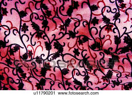 Stock Image - Black, Close-Up, Cloth, Design, Floral Design. Fotosearch