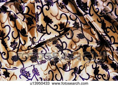 Stock Image - Black, Close-Up, Cloth, Design, Floral Design. Fotosearch