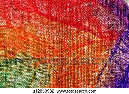 Stock Image - Full Frame, Multi-Colored, Upholstery, Rough, Woven, Background. Fotosearch