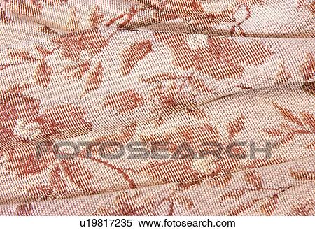 Stock Photography - Upholstery, Brown, Indoor, Crumpled, Wrinkled, Folded, Full Frame. Fotosearch