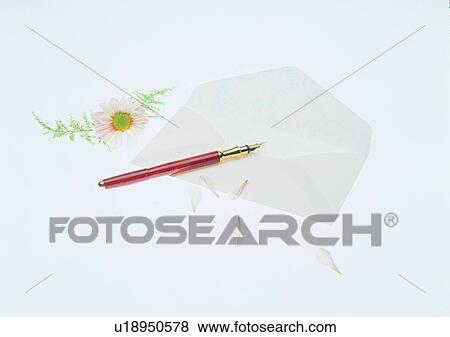 mood, envelope, setting, pen, romantic, flower View Large Photo Image Stock Photo - mood, envelope, setting, pen, romantic, flower. Fotosearch